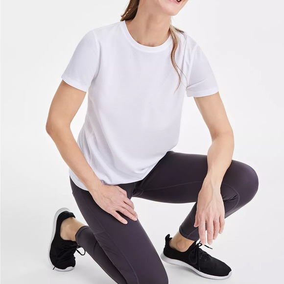 ID-Ideology Birdseye Mesh T-Shirt in White, Size S New w/Tag - Picture 7 of 8